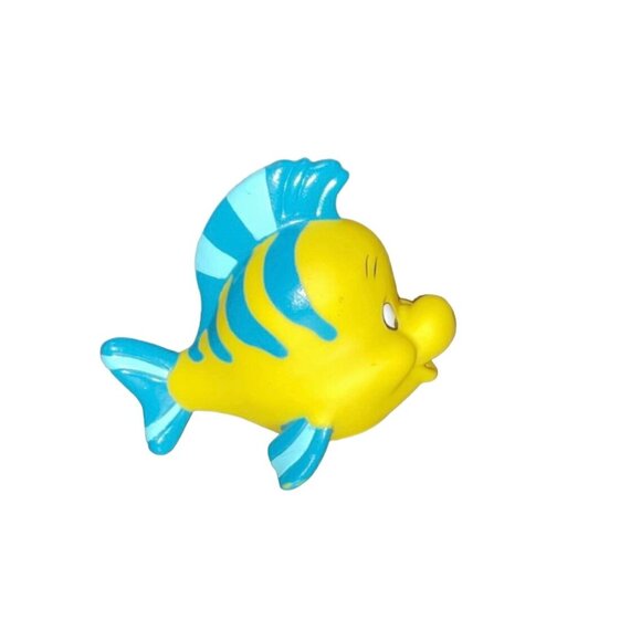 Disney Flounder Yellow & Blue Plastic Collectible Toy Figurine 0.5 Oz - Picture 3 of 6